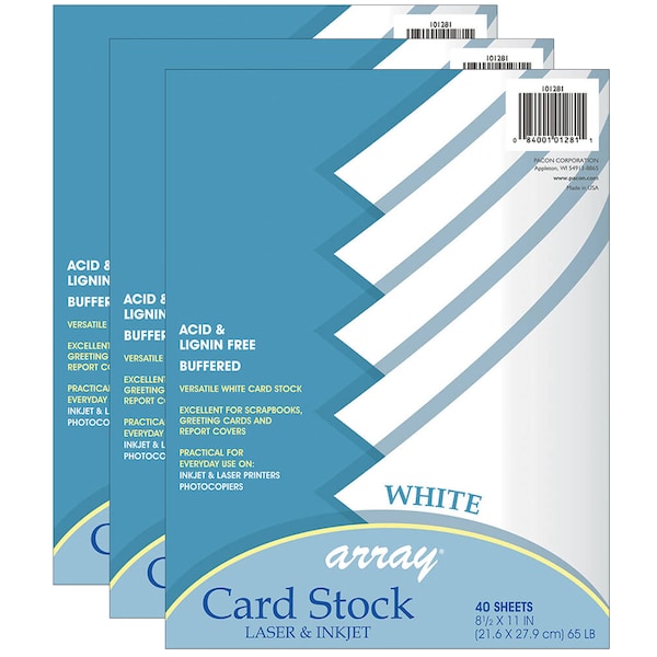 Card Stock, White, 8.5 x 11, PK120
